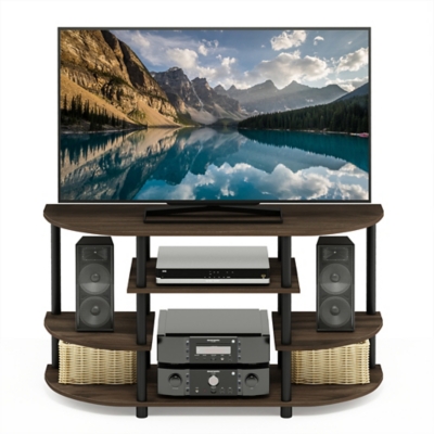 W600000781 42 Corner TV Stand, Columbia Walnut/Black sku W600000781