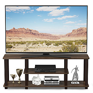 No Tools 3D 3-Tier Entertainment TV Stand with Square Tubes, , rollover