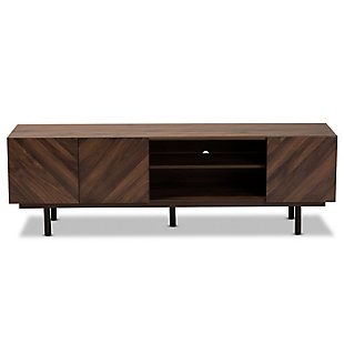 Berit Walnut Brown Finished Wood TV Stand, , large