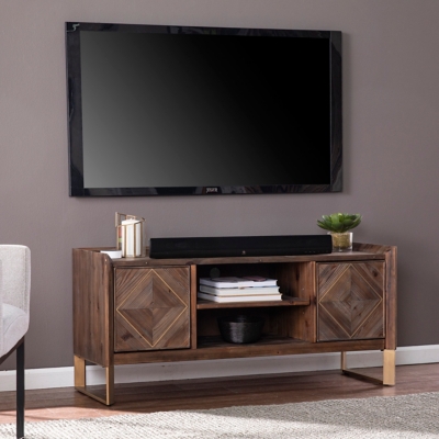 Southern Enterprises Furniture Hana Media Console, Brown/Antique Brass