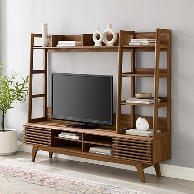 Modway Render 70 Entertainment Center with Shelves, Walnut