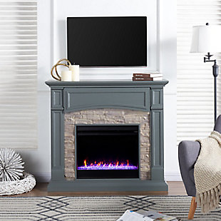 Southern Enterprises Brennax Color Changing Media Fireplace - Gray, , rollover