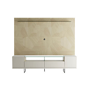 Manhattan Comfort Celine 85" TV Stand and Panel, Off White/Nude Mosaic, large