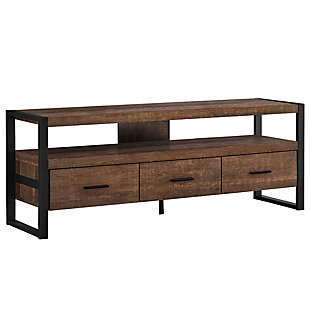Monarch Specialties 60" TV Stand, Brown, large