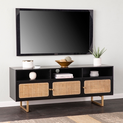 Southern Enterprises Furniture Tennari 60 TV Stand, Black/Natural