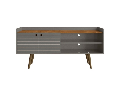 Bogart 3 Shelf TV Stand, Gray, large
