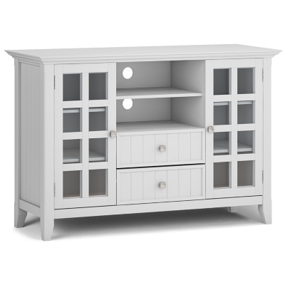 Simpli Home Acadian 53" TV Media Stand, White, large