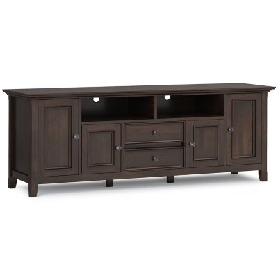 Simpli Home Amherst 72" TV Media Stand, Brunette Brown, large