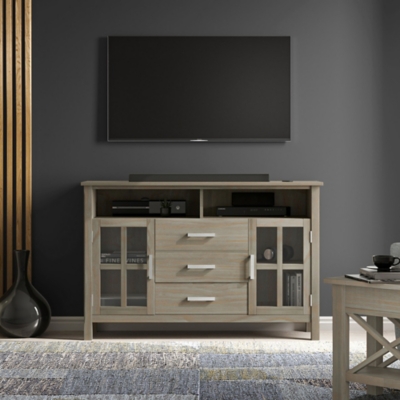 Simpli Home Kitchener 53 TV Media Stand, Distressed Gray