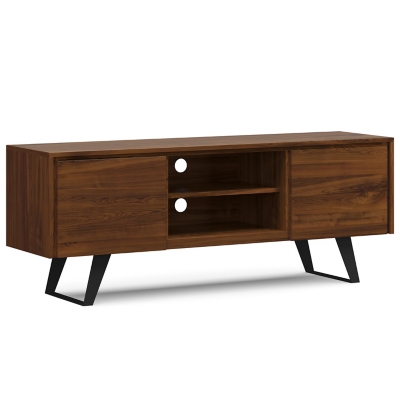 Simpli Home Lowry 63" TV Media Stand, Walnut, large