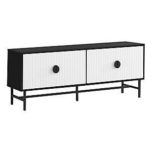 Monarch Specialties 60" TV Stand, Black/White, large