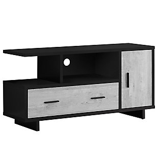 Monarch Specialties 48" TV Stand, Black/Gray, large