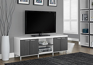 Monarch Specialties 60" TV Stand, White, rollover