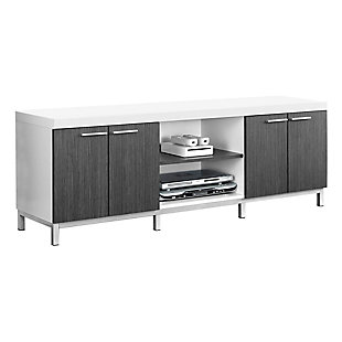 Monarch Specialties 60" TV Stand, White, large