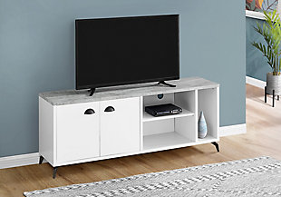 Monarch Specialties 60" TV Stand, White, rollover