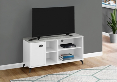 Monarch Specialties 47 TV Stand, White