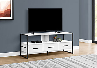 Monarch Specialties 48" TV Stand, White, rollover