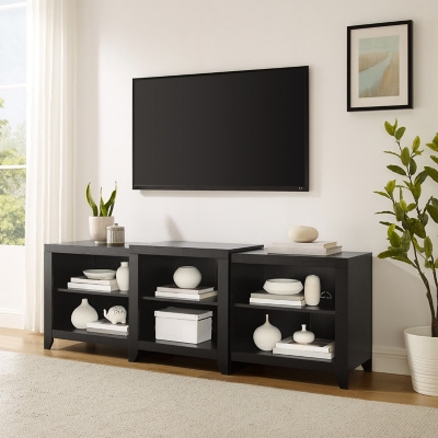 Crosley Furniture Ronin Low Profile 69 Tv Stand, Black