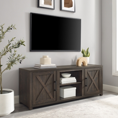 Crosley Furniture Gordon Low Profile 58 TV Stand, Dark Walnut