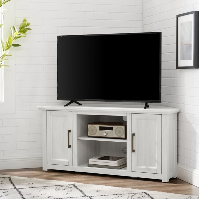 W600001946 Crosley Furniture Camden Corner 47 TV Stand, White sku W600001946