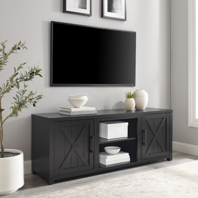 Crosley Furniture Gordon Low Profile 58" TV Stand, Black, rollover