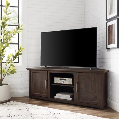 Crosley Furniture Camden Corner 58 TV Stand, Dark Walnut