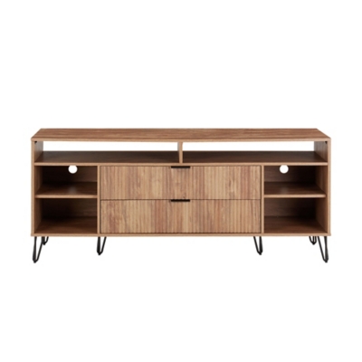 Manhattan Comfort DUMBO 63" TV Stand with 2 Drawers, Golden Brown, large