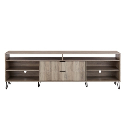 Manhattan Comfort DUMBO 85" TV Stand with 2 Drawers, Golden Brown, large