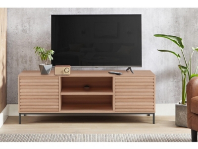 Ren Home Jarrel 55" TV Stand with 2 Door, Natural, rollover