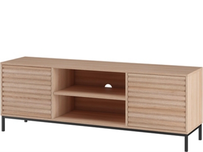 Ren Home Jarrel 55" TV Stand with 2 Door, Natural, large