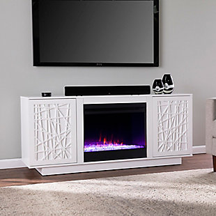 Southern Enterprises Gerrieh Color Changing Fireplace with Media Storage, , rollover