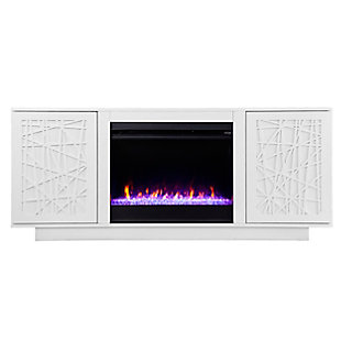 Southern Enterprises Gerrieh Color Changing Fireplace with Media Storage, , large