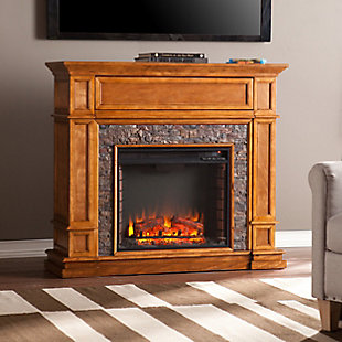 Southern Enterprises Dreah Simulated Stone Media Center Electric Fireplace, , rollover