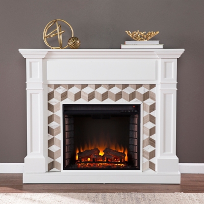 Southern Enterprises Fionah Electric Fireplace with Marble Surround, , rollover