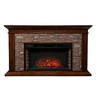 Southern Enterprises Hardey Heights Simulated Stone Electric Fireplace, , large
