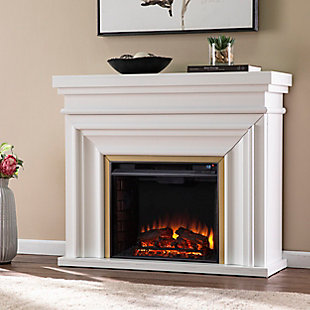 Southern Enterprises Morine White Electric Fireplace, , rollover