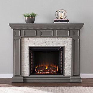 Southern Enterprises Horstena Faux Stone Electric Fireplace, , rollover