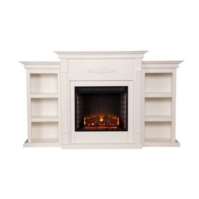 Southern Enterprises Harkdale Electric Fireplace with Bookcases, , large