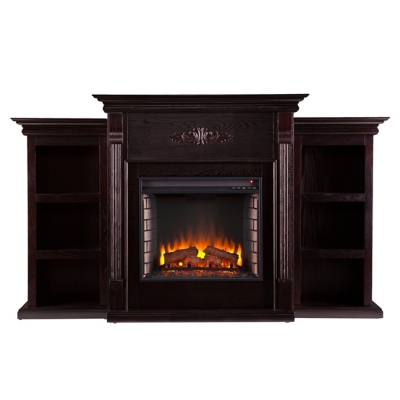 Southern Enterprises Harkdale Electric Fireplace with Bookcases - Espresso, , large