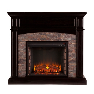 Southern Enterprises Norella Faux Stone Corner Electric Media Fireplace, , large