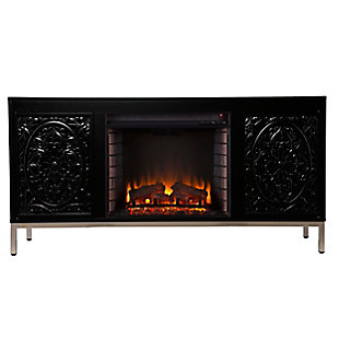 Southern Enterprises Gertandra Electric Fireplace Console with Media Storage, , large