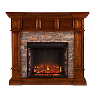Southern Enterprises Crossam Simulated Stone Convertible Electric Fireplace, , large