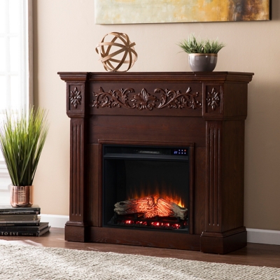 Southern Enterprises Reppar Carved Touch Screen Electric Fireplace, , rollover