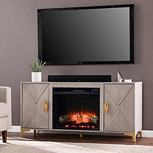Southern Enterprises Rhada Touch Screen Electric Fireplace with Media Storage, , rollover