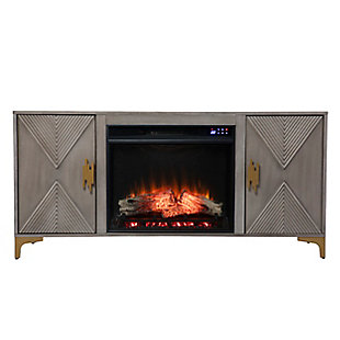 Southern Enterprises Rhada Touch Screen Electric Fireplace with Media Storage, , large