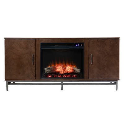 Southern Enterprises Lysle Touch Screen Electric Fireplace with Media Storage, , large