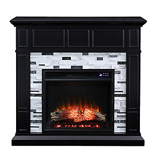 Southern Enterprises Odella Marble Touch Screen Electric Fireplace, , large