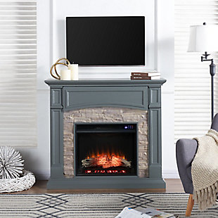 Southern Enterprises Brennax Electric Media Touch Screen Fireplace - Gray, , rollover