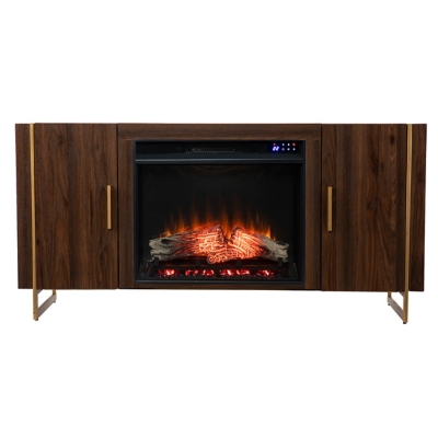 Southern Enterprises Reslyn Touch Screen Electric Fireplace with Media Storage, , large