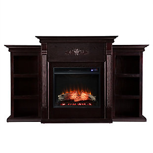 Southern Enterprises Harkdale Touch Screen Electric Fireplace with Bookcases, Classic Espresso, large